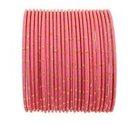 Touchstone "Colorful Bangle Collection Indian Bollywood Exclusive Golden Glaze Rose Gold Color Designer Jewelry Special Large Size Bangle Bracelets. Set of 24 for Women.