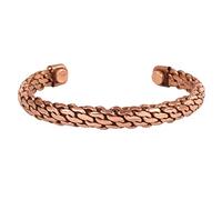 Touchstone Copper healing bracelet Tibetan style. Hand forged with solid and high gauge pure copper. Elegant weave pattern.