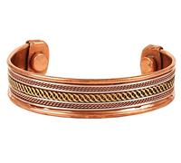 Touchstone Rame magnetico guarigione forgiato a mano con fili a spirale in stile tibetano solido e alto calibro Eleganza minimalista Bracciale in rame puro in tre toni.