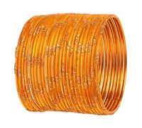 Touchstone Set di 24 braccialetti da donna in lega di Bollywood indiana e metallo testurizzati, Indian Size 2.12 - Dia 2.7 in - Circ 8.6 in, Senza pietre preziose