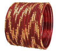 Touchstone Set di 24 braccialetti indiani in stile Bollywood fatti a mano da donna, in metallo, non conosciuto