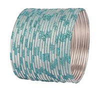 Touchstone Set di 24 bracciali rigidi colorati da donna, collezione Bollywood, indiani, in lega metallica, testurizzati, L - Circ 8.2 in-Indn Size 2.10-Dia 2.6 in, Metallo Strass, Nessuna pietra