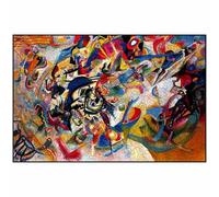 Touchwood - Puzzle "Composition VII", puzzle in legno del quadro di V. Kandinskij, 189 pezzi di forma irregolare astratta o con forme di oggetti e animali, contenuto in confezione in legno
