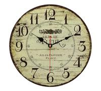 Toudorp Orologio da parete da 8 pollici Numeri arabi di facile lettura Orologio da parete rotondo in legno Silenzioso a batteria Orologio retrò in stile country francese