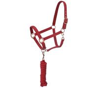 Tough 1 Cavezza Imbottita in Neoprene con Set di Piombo Hardware Antico, Rosso