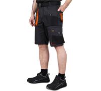 Tough Gear Bermuda Uomo Cargo Multitasche Cuciture Rinforzate Nere