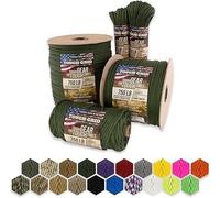 TOUGH-GRID PC200 340kg Paracord - 100% Nylon Specifico Militare Tipo IV - per Uso Militare, Campeggio, Artigianato, Amache, Emergenze - Verde Militare