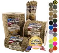 TOUGH-GRID PC200 340kg Paracord - 100% Nylon Specifico Militare Tipo IV - Per Uso Militare, Campeggio, Artigianato, Amache, Emergenze - Mimetico Misto