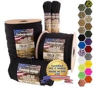 TOUGH-GRID PC200 340kg Paracord - 100% Nylon Specifico Militare Tipo IV - Uso Militare, Campeggio, Artigianato, Braccialetti, Amache, Emergenze - Nero
