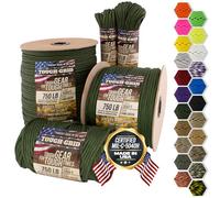 TOUGH-GRID PC50 340kg Paracord - 100% Nylon Specifico Militare Tipo IV - per Uso Militare, Campeggio, Artigianato, Amache, Emergenze - Verde Militare