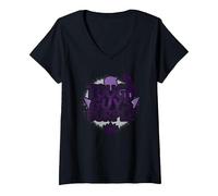 Tough Guys Purple: Dichiarazione audace per Uomini sicuri di sé Maglietta con Collo a V, Donna, Nero, L