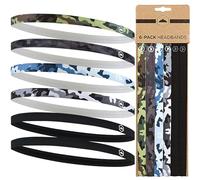 Tough Headwear Fascia Capelli Uomo Donna - Fasce Capelli Sport - Set di 6 Fascette Sportive Elastiche - Sottili Assorbenti e Antiscivolo - Fasce Running Workout e Allenamento in Palestra