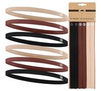 Tough Headwear Fascia Capelli Uomo Donna - Fasce Capelli Sport - Set di 6 Fascette Sportive Elastiche - Sottili Assorbenti e Antiscivolo - Fasce Running Workout e Allenamento in Palestra