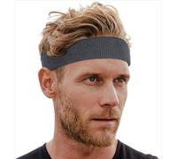 Tough Headwear Fascia tergisudore, per Uomini e Donne, in Spugna di Cotone Elasticizzato e Assorbente, Perfetta per Basket, Tennis, Calcio, Corsa e Allenamento, Uomo, Grigio Scuro, OSFM