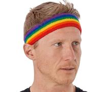 Tough Headwear Fascia tergisudore, per Uomini e Donne, in Spugna di Cotone Elasticizzato e Assorbente, Perfetta per Basket, Tennis, Calcio, Corsa e Allenamento, Uomo, Arcobaleno, Taglia Unica (Uomo)