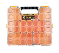 TOUGH MASTER 15 scomparti in plastica personalizzabili per riporre oggetti, organizer per attrezzi, grande, colore giallo e nero, con viti per il trasporto, resistente al vano di rimozione