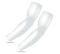 Tough Outdoors Manicotti a compressione per sport all'aria aperta resistenti per uomini e donne - Manicotti per giovani e bambini per baseball, pallavolo e basket | Bianco