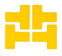 Toughstripe Division - Pennarello a righe, 50,80 x 127 x 127 mm, confezione da 20, colore: Giallo