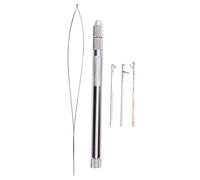 TOUISEDGI Aluminum Handle Pulling Threader Loop Needle Micro Beads Looper for Hair Extension Accessories