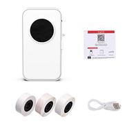 TOUISEDGI D35 Mini Thermal Label Printer Portable Multifunctional Label Maker for Journal Office Study White (con 3 rotoli di etichette)