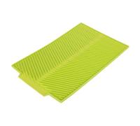 TOUISEDGI Rectangle Silicone Drain Mat Drying Dishes Pad Heat Resistant Slip proof Tray Kitchen Organizer Grey (Green)