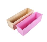 TOUISEDGI Silicone Soap Mold Wooden Box Easy Release DIY Soap Making Tool Cake Bread Toast Mold Kitchen Home