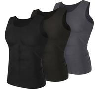 Toulite Canottiera termica da uomo, 3 pezzi, per l'inverno, calda, senza maniche, in pile, Nero, Grigio, Grigio Scuro, XL