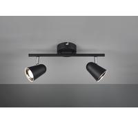 TOULOUSE BARRA 2 SPOTS LED 7W 800lm, 3000K NERO SATINATO CON BORDO CROMATO L. 34CM