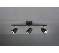 TOULOUSE BARRA 3 SPOTS LED 10,5W 1200lm, 3000K NERO SATINATO CON BORDO CROMATO L. 48CM