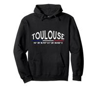 Toulouse France Coordinate GPS Felpa con Cappuccio