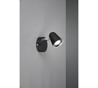 TOULOUSE SPOT SINGOLO LED 3,5W 400lm, 3000K NERO SATINATO CON BORDO CROMATO H. 15CM
