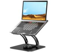tounee Supporto Laptop Regolabile Girevole, 360° Supporto PC Portatile Brevettato Pieghevole per Lavoro Collaborativo, Laptop Stand Compatibile con MacBook Pro/Air, Notebook 10-17" -Nero
