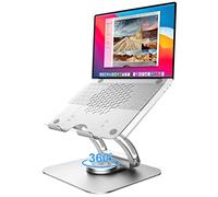 tounee Supporto Laptop Regolabile Girevole, 360° Supporto PC Portatile Brevettato Pieghevole per Lavoro Collaborativo, Laptop Stand Compatibile con MacBook Pro/Air, Notebook 10-17" -Argent