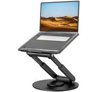 tounee Supporto PC Portatile con Base Girevole a 360°, Ergonomico Regolabile, Supporto Notebook Laptop Computer Stand Compatibile con MacBook Air/Pro Tutti i Laptop da 10-17"-Nero