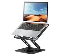 tounee Supporto per laptop da scrivania, supporto regolabile per computer con base girevole a 360°, supporto ergonomico per laptop compatibile con MacBook Pro Air, tutti i laptop da 10 a 16" - Nero