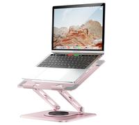 tounee Supporto per laptop da scrivania, supporto regolabile per computer con base girevole a 360°, supporto ergonomico per laptop compatibile con MacBook Pro Air, tutti i laptop da 10 a 16" (Rosa)