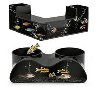 Touosy 2 Pezzi Grotta Tunnel per Acquario Tunnel Pesci (21cm/12,8cm) Grotte Sotterranee Acquario Angolare Plastica con 2 Ingressi, Nascondiglio 360° per Gamberetti Pesci Granchi