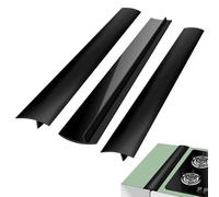 Touosy 3 Pezzi Copertura in Silicone per Fessure Cucina, 63,5cm Lungo Sigilli Spills Tra Contatore, Piano Cottura, Forno, Lavatrice ed Elettrodomestici da Cucina (Nero)