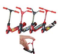 Touosy 4 Pezzi Fingerboard, Monopattino Freestyle Mini Skateboard da Dita, Monopattino Bambino Finger Skateboard Disegni Vari per Bambini Bomboniere Riempitivi Fotografie (Rosso Nero)
