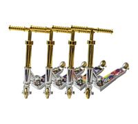 Touosy 4 Pezzi Fingerboard, Monopattino Freestyle Mini Skateboard da Dita, Monopattino Bambino Finger Skateboard Disegni Vari per Bambini Bomboniere Riempitivi Fotografie (Oro)