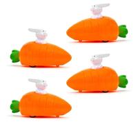 Touosy 4 Pezzi Lepri con Carota Regali di Pasqua, Compatto e Leggero Forma di Coniglio Auto Giocattolo Regalo Pasqua Giocattolo per Auto Retrattile per Bambini Ragazzi Ragazze