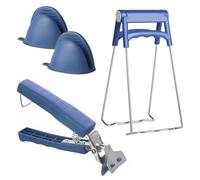 Touosy 4 Pezzi Pinze da Cucina Resistenti al Calore, Set Pinze Accessori con Guanti Resistenti al Calore Set da Cucina Anti, Pinza Antiscottatura per Piatti Vassoio Pentole