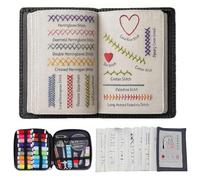 Touosy Embroidery Stitch Book, Libro di Ricamo 86 Accessori Libro Ricamo Principianti, con Compreso Dito da Cucito Embroidery Kit Modelli Multipli Kit Portatile per Adulti e Appassionati