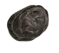 Toupee degli uomini dei capelli umani 8X10 capelli neri di colore marrone ondulato superiore anteriore del merletto con PU Intorno Toupee capelli umani 30mm Wave Hair 8x10 # 130 # Colore 230