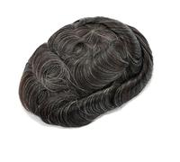 Toupee Per Gli Uomini Parrucca Anteriore Del Merletto Doppi Nodi Mono NPU Capelli Umani Uomini Capillare Protesi Capelli 30mm Onda Capelli 7x10 # 110 # Colore 220
