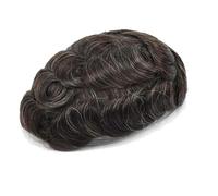 Toupee Per Gli Uomini Parrucca Anteriore Del Merletto Doppi Nodi Mono NPU Capelli Umani Uomini Capillare Protesi Capelli 30mm Onda Capelli 7x10 # 120 # Colore 210