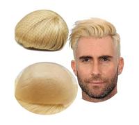 Toupee per uomini 0.04 PU Pelle Poli Protesi Parrucchino for Uomo Yanahair Sistema di Sostituzione dei Capelli Lisci 100% Europeo Veri Posticci Umani Sistema di sostituzione dei capelli(Blonde)