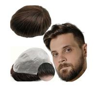 Toupee per uomini 0.04 PU Pelle Poli Protesi Parrucchino for Uomo Yanahair Sistema di Sostituzione dei Capelli Lisci 100% Europeo Veri Posticci Umani Sistema di sostituzione dei capelli(Dark Brown)
