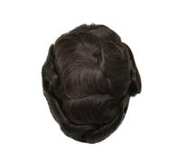 Toupee per uomini 25mm Australia Parrucchino riccio Protesi for capelli maschili Parrucchino da uomo Sistemi di exhuast for capelli umani naturali Parrucca da uomo Sistema di sostituzione dei capelli(
