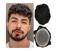 Toupee per uomini Parrucca da uomo afro crespa riccia 4 mm, sostituzione dei capelli umani neri naturali, parrucca da uomo, pezzo di capelli, attaccatura dei capelli naturale super resistente Sistema